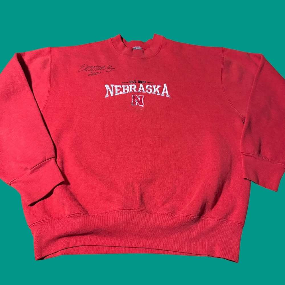 Vintage Nebraska Cornhuskers Eric Crouch Autographed 2001 Sweatshirt Large